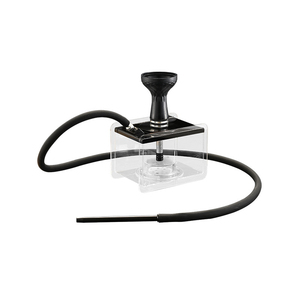 Botella de agua cuadrada grande de acrílico negra con LED para jóvenes, utensilios de bar, pipa de un solo tubo, accesorios para fumar - Product Image 1