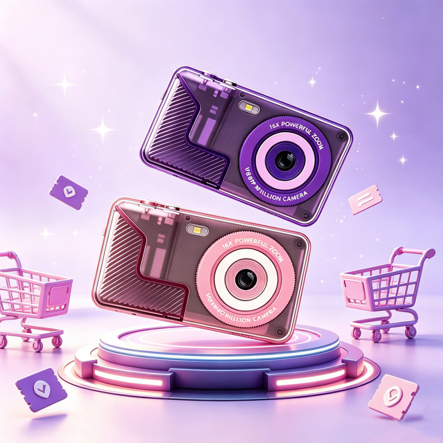 Classic Portable 2.8-inch CCD Fashionable Mini Digital Camera for Children's Photography 1080 High-definition Video Recorder