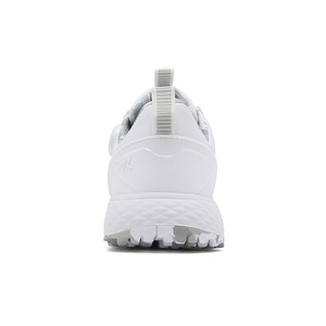 Zapatos de Golf Unisex Blancos con Tacos Fijos y Botones de Cierre Rápido, Parte Superior de PU Transpirable, Suela de Goma - Product Image 4