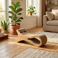 Lit pour chat de haute qualité en forme de coussin, griffoir pour chat, lit de détente avec jouet interactif à bille