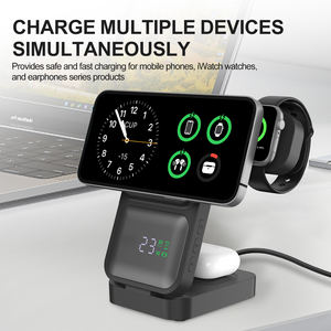 Producto de Moda, <span class=keywords><strong>Cargador</strong></span> Inalámbrico Plegable de 15W, 5 en 1, con Pantalla Digital de Hora, Rotación para Múltiples Dispositivos, para Oficina, Personalizable - Product Image 4