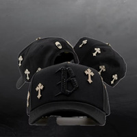 Tersedia Pengiriman Cepat Topi Baseball 5 Panel Original Lapisan Satin Hitam Model A-Frame Sporty Barbas dengan Logo Bordir