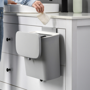 Cubo de Basura de Cocina Montado en la Pared, Cubo de Basura de Plástico con Tapa para Colgar en el Hogar, Contenedor de Basura para Gabinetes - Product Image 3