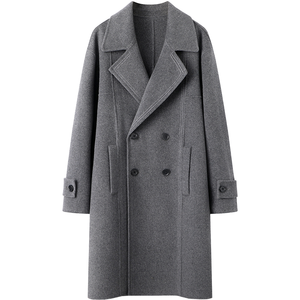 Blazer trench slim anti-rides en laine/soie épaisse pour homme - Product Image 1