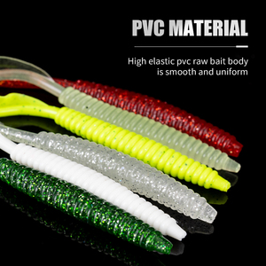 LUSHAZER 5pcs/bag Soft Fishing Lure 14cm Curl Tail Grub <strong>Worm</strong> Luminous Soft Plastic Bait for Bass Trout Walleye Pike Freshwater - Product Image 2