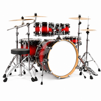 Nouveau produit, batterie acoustique en métal de haute qualité, 5 pièces, kit complet avec 4 cymbales, réglable et pliable, pour batteurs professionnels