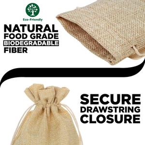 Sac <span class=keywords><strong>en</strong></span> <span class=keywords><strong>lin</strong></span> réutilisable écologique dessiné à la <span class=keywords><strong>corde</strong></span> Sacs à cordon <span class=keywords><strong>en</strong></span> jute avec logo personnalisé pour les fêtes d'anniversaire et de mariage Sac de cadeaux - Product Image 3