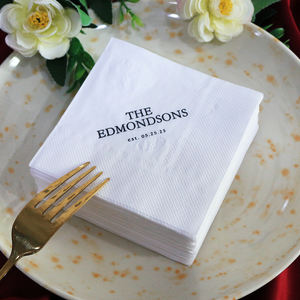 Serviettes personnalisées avec logo et inscriptions personnalisées, serviettes jetables en papier, serviettes personnalisées pour <span class=keywords><strong>mariage</strong></span> - Product Image 4
