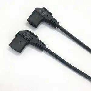 Kabel ekstensi IEC320 C14 hingga C13, C14 dengan lubang sekrup dan C13 bersudut panjang 30cm/60cm, H05VV-F 3G 0.75MM