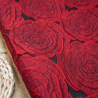 Kain Brokat Jacquard Tenun 3D Motif Bunga Damask Emboss untuk Pakaian, Sofa, Gorden, dan Pelapis, Lebar 148cm