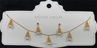 Ensemble de présentoirs à bijoux fins en or blanc avec pierres de zircon pour les occasions de fête d'anniversaire de fiançailles de mariage