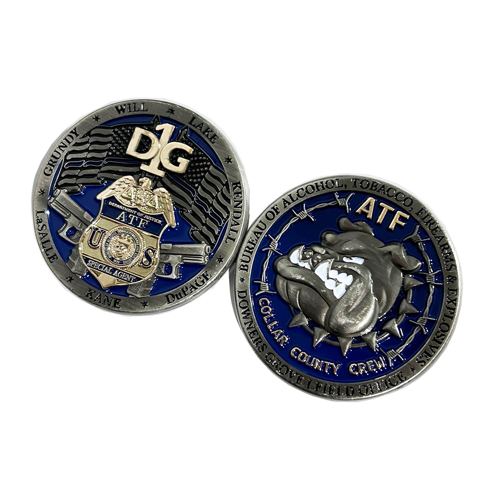 Manufacturer Custom Metal 3D Gold Antique Silver Double Plating Souvenir Soft Enamel Challenge Coin