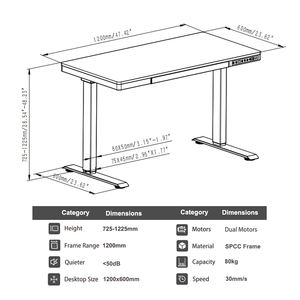 Mesa Eléctrica de Altura Ajustable con Control Manual Integrado, <span class=keywords><strong>Escritorio</strong></span> Eléctrico de Pie con Doble Motor y Cajón - Product Image 2