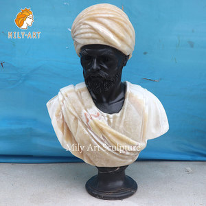 Sculpture de tête en <span class=keywords><strong>marbre</strong></span> noir naturel, <span class=keywords><strong>buste</strong></span> masculin, classique, grande taille, décoration de la maison, offre spéciale - Product Image 5
