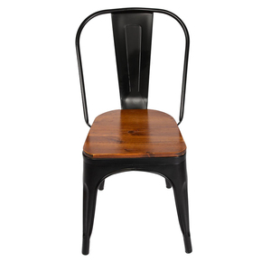 <span class=keywords><strong>Silla</strong></span> de Comedor Retro Resistente y Apilable para Bistro, Bar, Cafetería, de Hierro Negro con Asiento de <span class=keywords><strong>Madera</strong></span>, Estilo <span class=keywords><strong>Tolix</strong></span>, para Bodas y Restaurantes - Product Image 2