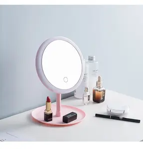2024 Makeup Mirror With Light Lamp Desktop Rotating Cosmetic Adjustable Dimming USB Vanity Ladies Gift