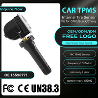 Capteur TPMS Buick 315Mhz 1359877113589597 13522628 Capteur de pression des pneus pour Cadillac Chevrolet Porcsi Vente Flash