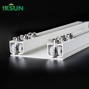 IKSUN Wholesale Factory Window Drapery Sliding Aluminum Curtain Rail Track Double With Accessories - Product Image 1
