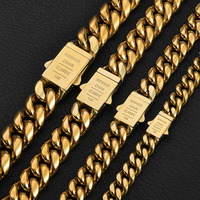 Collier NUOYA Monaco en acier inoxydable plaqué or 14 carats avec fermoir diamant et zircon givré, finition miroir, tailles 8-14 mm