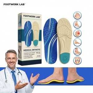 Semelles orthopédiques de soutien de la voûte plantaire pour le sport et la marche - Tissu PU écologique Tailles 35-46 - Product Image 1