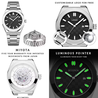 Montre automatique squelette mécanique de luxe pour homme en acier inoxydable, design élégant, pour affaires et mode, OEM ODM