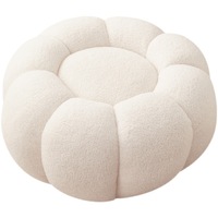 Fauteuil de relaxation inclinable en métal style crème avec revêtement en laine d'agneau pour balcon, une place