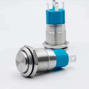 19mm 10a Latching On Off Spst 1no Ring Led Power Logo Flashlight 12v 4 Pin Push Button Latch Switch