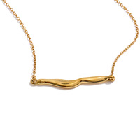 JINYOU 3356 Collar con Colgante Minimalista de Acero Inoxidable, Cadena Delicada Irregular, Joyería de Verano para Mujer
