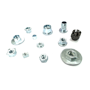 Écrou hexagonal à blocage en acier au carbone zingué <span class=keywords><strong>avec</strong></span> <span class=keywords><strong>rondelle</strong></span> à bride rotative, pièces usinées CNC, écrous à rivets aveugles, industrie lourde - Product Image 2