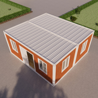 Maison conteneur préfabriquée 20/40 pieds, design moderne de luxe, mur-rideau en verre, panneaux sandwich en acier, villa/hôtel étanche et respirante