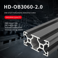 Perfil de Aluminio Industrial Negro 3060, Extrusión de Aluminio para Línea de Transporte, Línea de Ensamblaje, Automatización, Estructura de Banco de Trabajo
