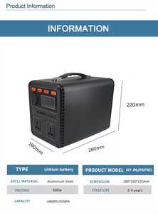 Sistema de Almacenamiento de Energía Doméstico de 1200W con Batería de Iones de Litio Integrada de 1200Wh, Compatible con Energía Solar, con UPS y BMS, Estaciones de Energía Portátiles HYPS2 - Product Image 5