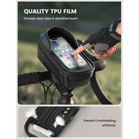 Sacoche de cadre de vélo en polyester avec fermeture éclair, support de téléphone à écran tactile, coque rigide, étanche, pochette de rangement pour tube supérieur de vélo