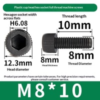 Hexagon Socket Screws Black Cylindrical Head Bolts Plastic Cup Head Screws M4/M5/M6