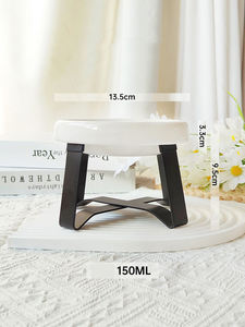 Doe חיית המחמד הסיטונאי לוגו מותאם אישית קרמי מוגבה קערת מזון חתול גבוהה רגל קטנה מגן האכלה קינוח - Product Image 4