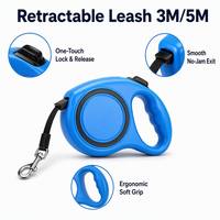 Laisse Rétractable Imprimée Unie Légère et Étanche pour Chien et Chat, Laisse de Marche Automatique 3m/5m, Frein à Bouton Unique Durable, Poignée Facile à Utiliser