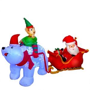 <span class=keywords><strong>TinyAngel</strong></span> 9.5FT Weihnachten Outdoor Dekoration Riesen Weihnachts mann auf Schlitten mit Eisbär Party aufblasbare Dekorationen - Product Image 6