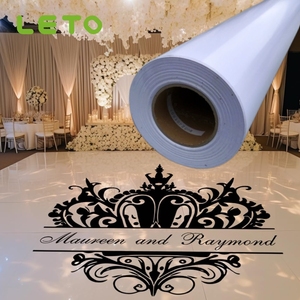 Matériau de revêtement de sol de danse de mariage en <span class=keywords><strong>vinyle</strong></span> <span class=keywords><strong>transparent</strong></span> écologique brillant/mat/blanc PVC, <span class=keywords><strong>rouleau</strong></span> de <span class=keywords><strong>vinyle</strong></span> auto-adhésif brillant - Product Image 1
