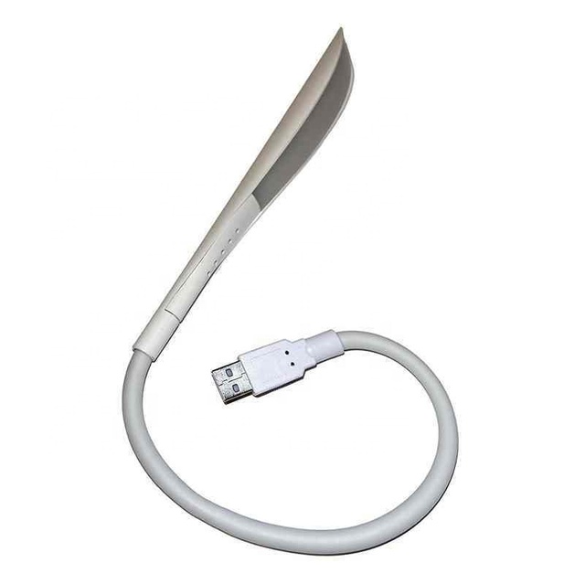 USB Reading Lamp with 14 LEDs Dimmable Touch Switch and Flexible Gooseneck (14 LED, White)