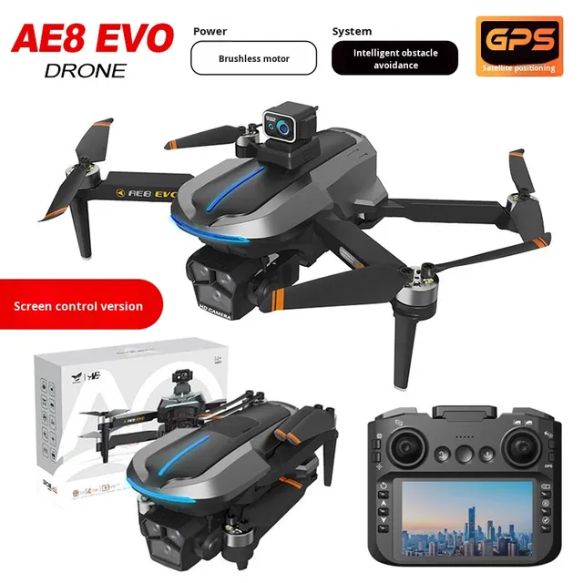 AE8 EVO Screen-controlled Brushless HD Aerial Photography GPS Return-to-Home Folding Smart Obstacle Avoidance Display