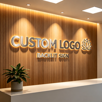 Logo personnalisable rétroéclairé en acier inoxydable pour salon de beauté, bureau, publicité, décoration murale