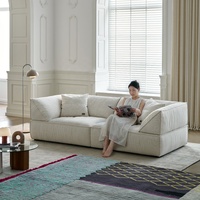 Zayshine Canapé modulaire en coton et lin blanc de luxe moderne italien pour salon, canapé en forme de I, 3 places, villa, appartement, canapé design