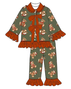 Pyjamas de Noël Assortis pour la Famille Longlv, Imprimé Ours en Peluche, Sans Manches, Écologiques, en Spandex/Polyester, Ensemble de Vêtements de Nuit pour les Fêtes - Product Image 4
