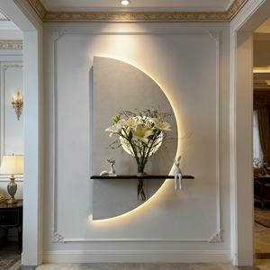 Pintura Decorativa Abstracta Semicircular Hecha a Mano en 3D con Piedra Arenisca, Decoración para el Hogar, Plantas Hidropónicas, Pintura Decorativa con LED Brillante - Product Image 6