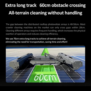 Robot <span class=keywords><strong>de</strong></span> limpieza fotovoltaica con Control remoto inteligente, máquina Extra larga <span class=keywords><strong>de</strong></span> 60 <span class=keywords><strong>cm</strong></span>, cruce <span class=keywords><strong>de</strong></span> obstáculos, limpieza <span class=keywords><strong>de</strong></span> doble panel - Product Image 4