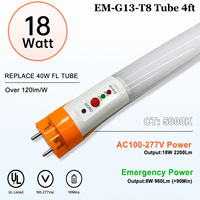 Tube lumineux LED rechargeable de 4 pieds en aluminium et PC avec batterie intégrée, indice de protection IP65