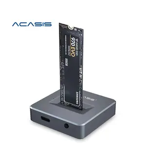 ACASIS Plug and Play 10gbps Externo M.2 Nvme SSD SATA Estoque Calças De 12 Meses Caixa Usb Móvel Disco Rígido Caso De Alumínio 0-70 Graus