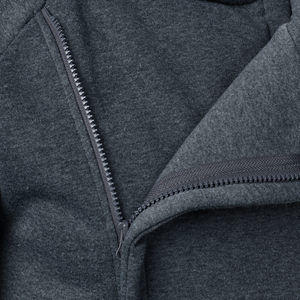 Sweat à capuche pour homme, couleur unie, manches longues, fermeture éclair latérale, design tendance, automne-hiver - Product Image 5