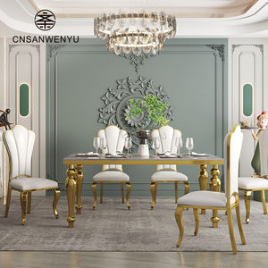 Silla de comedor de acero inoxidable con forma de oreja dorada de alta calidad y silla de banquete de hotel de alta calidad - Product Image 4