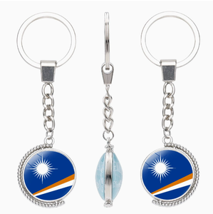 <span class=keywords><strong>Llavero</strong></span> Personalizado al por Mayor de las Islas <span class=keywords><strong>Marshall</strong></span> con Impresión a Doble Cara con Patrones del Emblema Nacional de Varios Países de Oceanía - Product Image 1